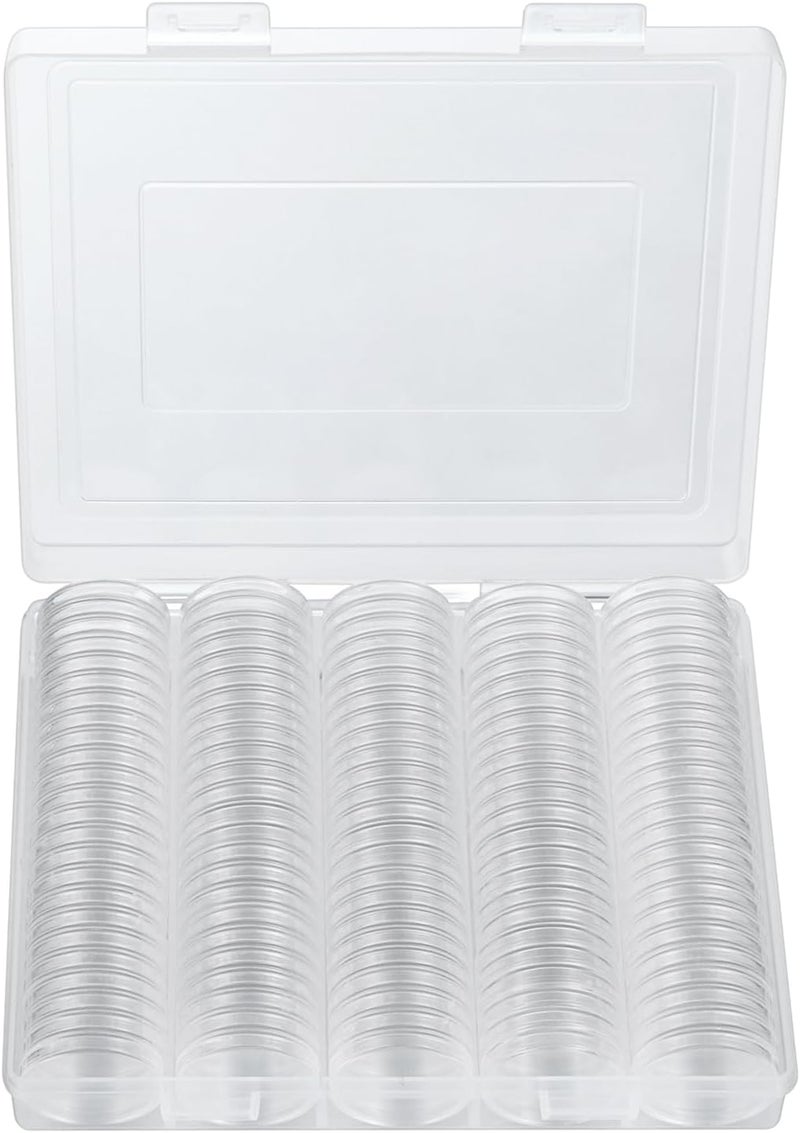 MUQING 240 PCS 30mm Plastic Coin Capsule Holder, 5 Sizes Protect Gasket Coin Case for Collectors, Round Coin Collecting Supplies with Storage Box - Image 3